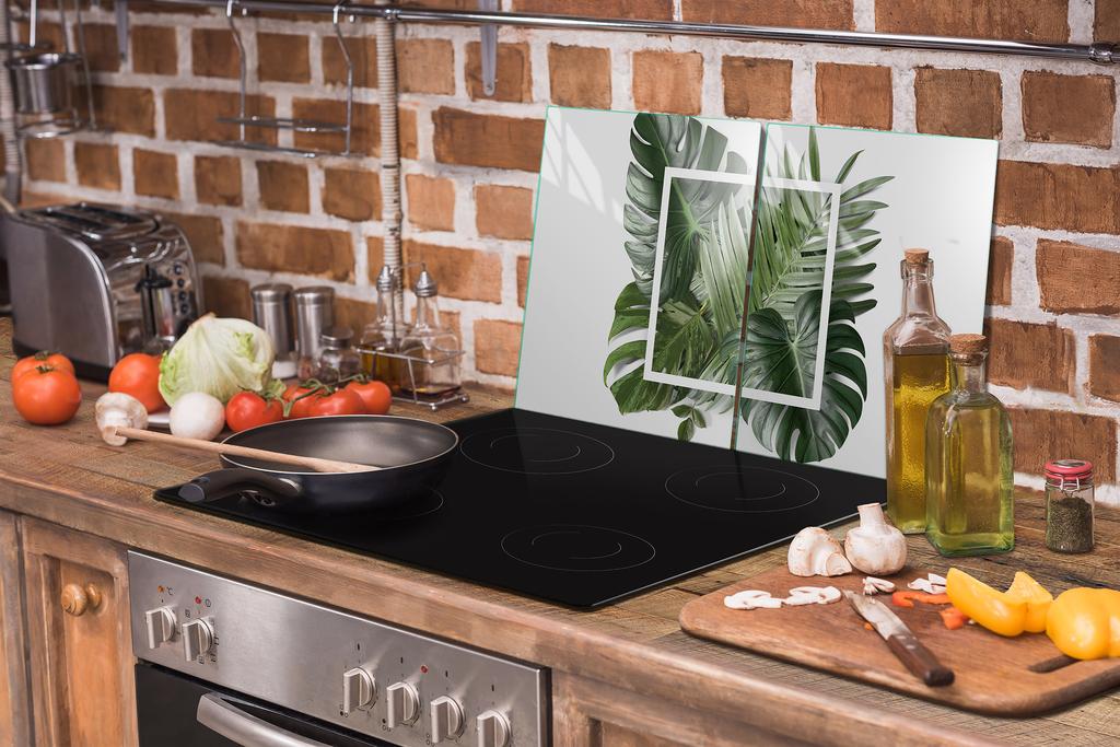 Glass protective plate for stove 2x45x52 Leaf