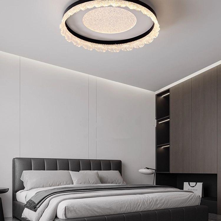 Italian Modern Minimalist Ceiling Light – Ice Crack Pattern, Full Spectrum, Round Design for Living Room and Hall.