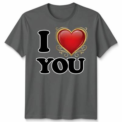 Personalisierte Beziehung Ich liebe dich Design Herren Damen T-Shirt Valentinstag