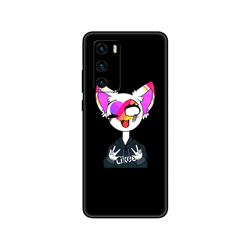 Black tpu Case For Huawei P30 Lite P30 Pro P40 Case For Huawei P40 LITE E P Smart Case Cover fashion Likee cat bear love heart