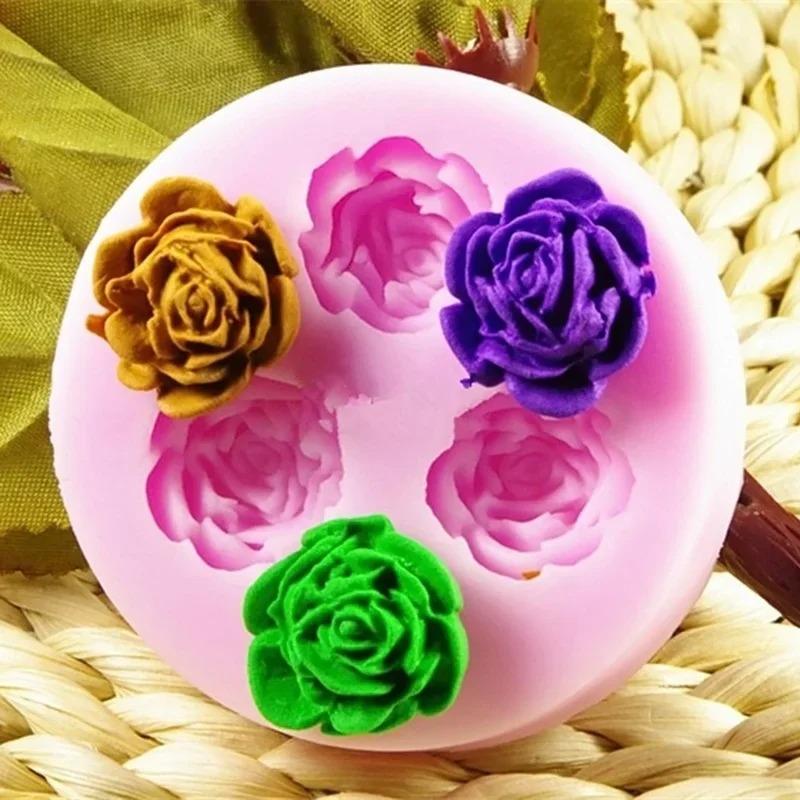 Creative Flower Shaped 3D Rose Silicone Mold Gummy Chocolate Cake Craft Baking Decoration Home Decoration Candy Accessories Tool