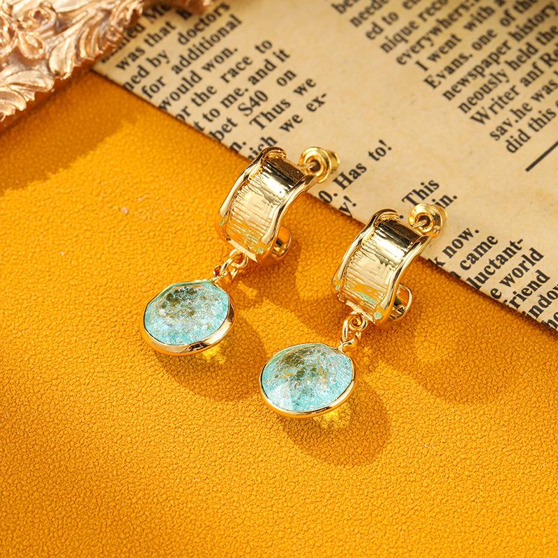 Fashion Vintage Earrings Baroque Trendy Micro Set Zircon Stone Women's Luxury Tassel Earrings Accessories Daily Gift