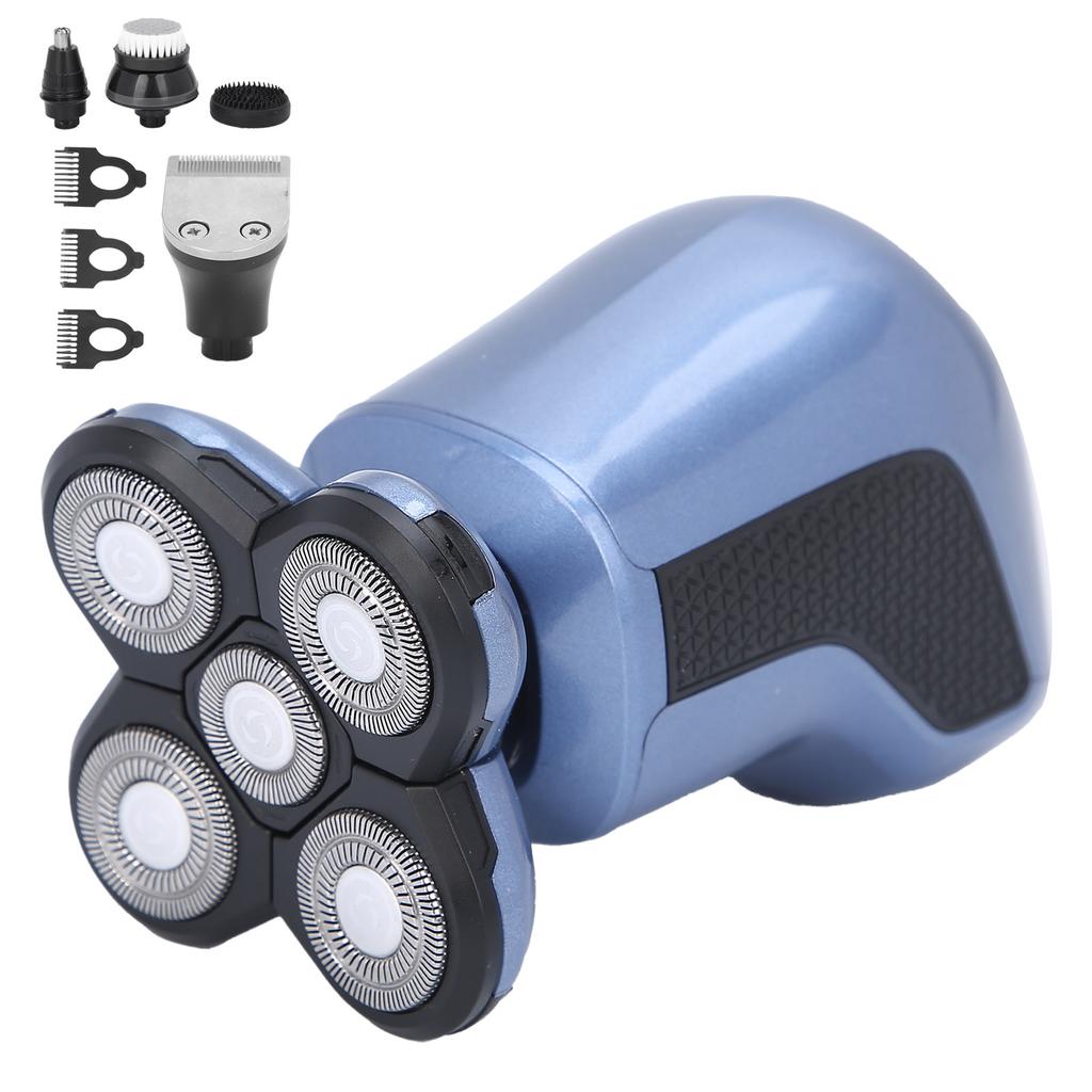 Multi Functional Electric Razor Sideburns Nose Hair Trimmer Facial Cleansing Brush Sky Blue