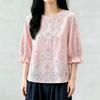 ZANZEA Camicetta Casual da Donna con Stampa Floreale, Girocollo, Manica 3/4