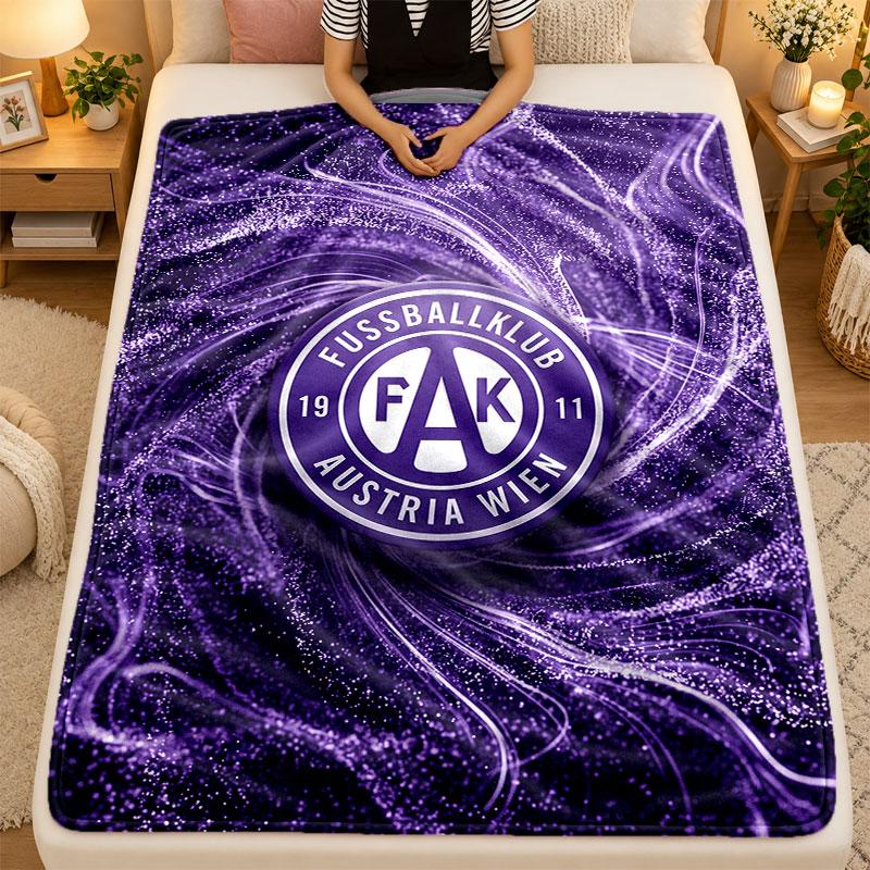 Flannel BlanketAustria Wien FC Warm Soft Throw Blanket for Indoor Sofa Bed Living Room Use
