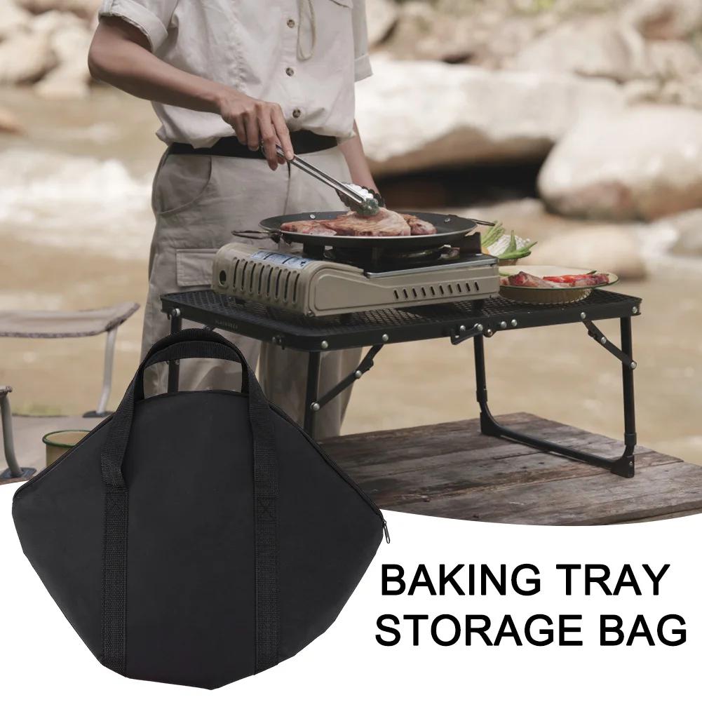 Baking Pan Storage Bag with Handle Wear-Resistant Grilling Pan Pouch 47x38cm Camping Frying Pan Bag Outdoor BBQ Tool for Kitchen