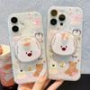 Magnetic Dual-Side Cute Animal Phone Case IPhone 16 Pro Max With Rotating Dog Stand Support Compatible 13 To 17