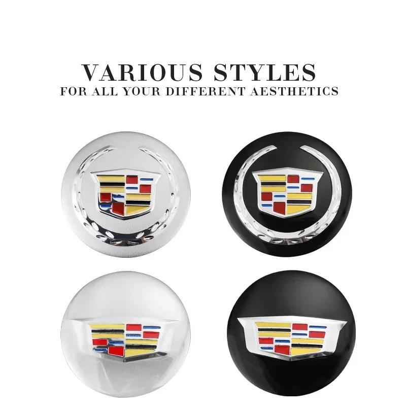 4pcs 56mm Car Wheel Center Hub Cap Rim Emblem Stickers For Cadillac XT5 CTS BLS SLS XTS SRX Escalade Deville Exterior Decor