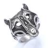 04203 Personalized Retro Ancient Greek Mythology Viking Legend Logo Wolf Ring