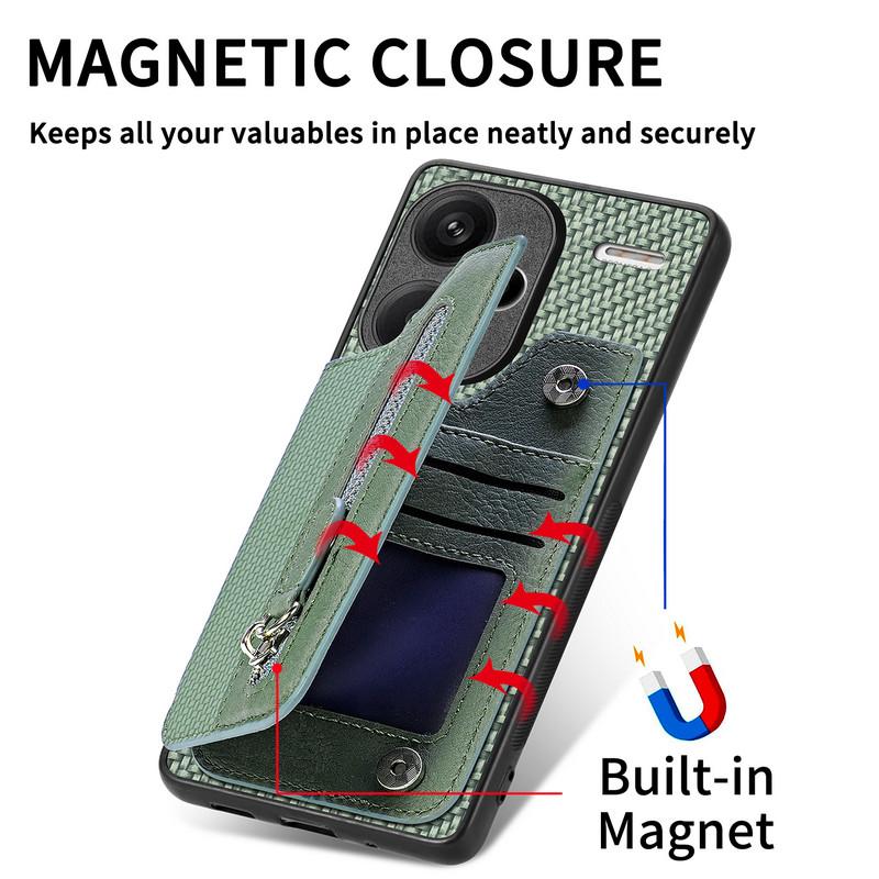 For Xiaomi Redmi Note 13 Pro 5G 4G Case Zipper Wallet Leather Back Cover For Redmi Note 13 Pro Plus Case Note 13 13Pro Funda