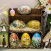 Happy Easter Treat Box Egg Shape Candy Box Funny Bunny Chicken Pattern Iron Art Biscuit Cookie Box Easter Decoration 2025