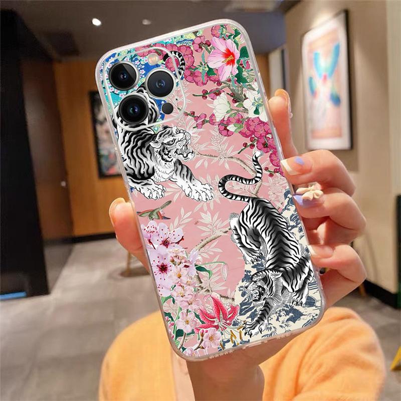 Japanische Tigerkunst Tattoo-Designs Handyhülle Carcasa Funda Für iPhone 17 Pro Max Air 17 16 15 14 13 Pro Max 15 16 Pro 15Plus