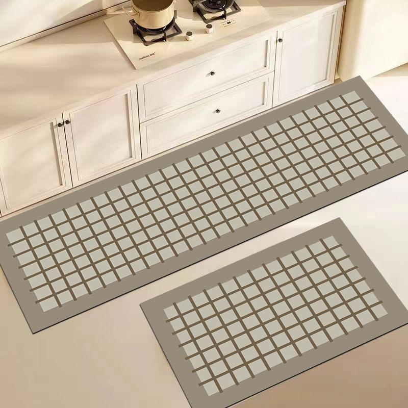 Diatom Mud Kitchen Floor Mat Dirt-resistant Anti-slip Mat Wasabi Wind Absorbing Quick-drying Foot Mat Long Two-piece Set