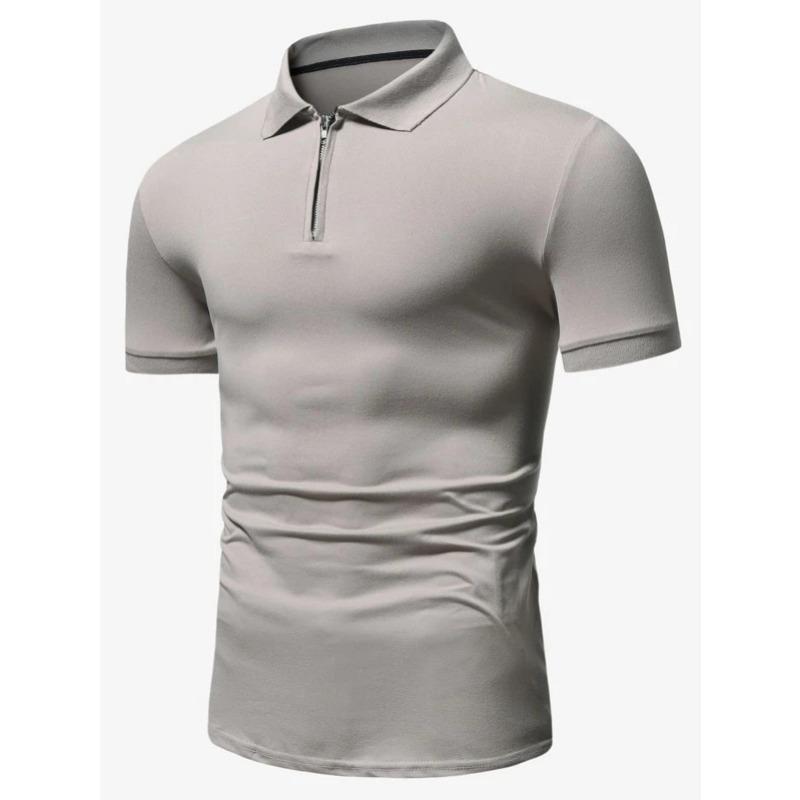Erkek Polo Tişört Düz Renk Kısa Kollu Yakalı Tişört Günlük Fitted Üst Erkek Giyim