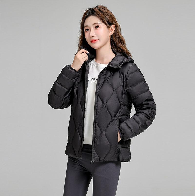 New Winter Large Size Light Women's Down Jacket Hooded White Duck Down Warm Large Size Jacket Short Trendy
