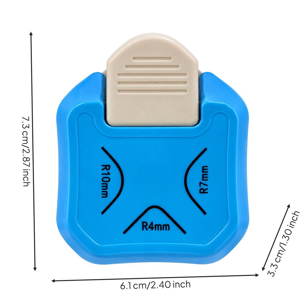 TripleFunction Corner Rounder MultiDiameter with Press Button Compact for