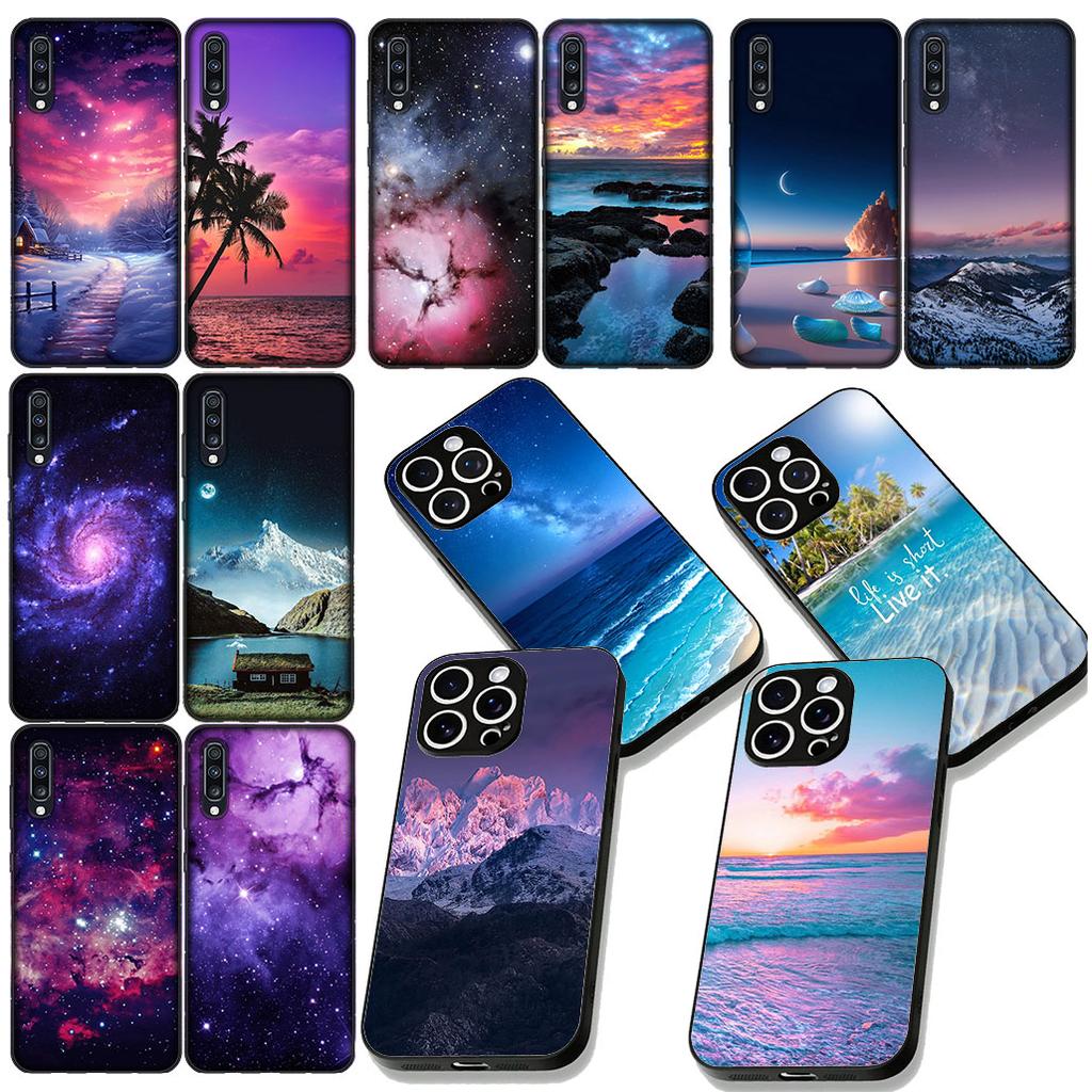 Universe Galaxy Mountain Sea Beach Travel Phone Case for Samsung Galaxy Note 20 9 10 S8 S10 Lite S9 Plus A54 A53 A21S S10E A17