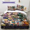 Name Custom Anime JJBA Pattern Bedding Set Quilt Cover Pillowcase Home Decor Gift (1 * duvet cover + 2 * pillowcase, without core)