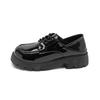 Glossy small leather shoes, new winter models, white British style lace-up, Japanese jk.