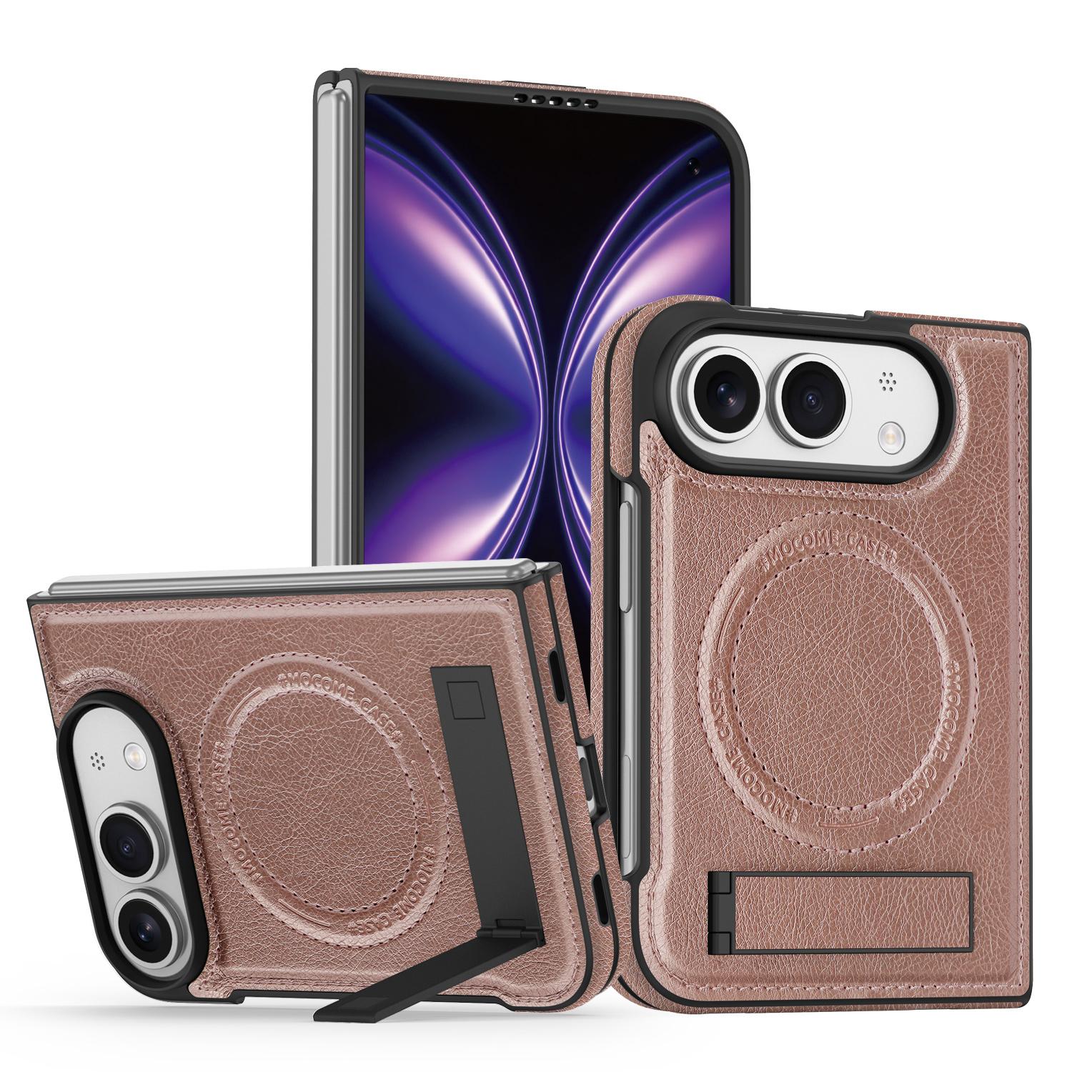 Kabelloses Laden Magnetische Leder Handyhülle Für iphone Ultra iphone Fold Ständer Handyhülle Anti-Fall Stoßfängerhülle Retro iPhone Duo