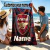 Custom Name Personalized Arsenal F.C Print Beach Towel, for Trip Camping Beach Party Home Decor, Birthday Gift for Family & Friends
