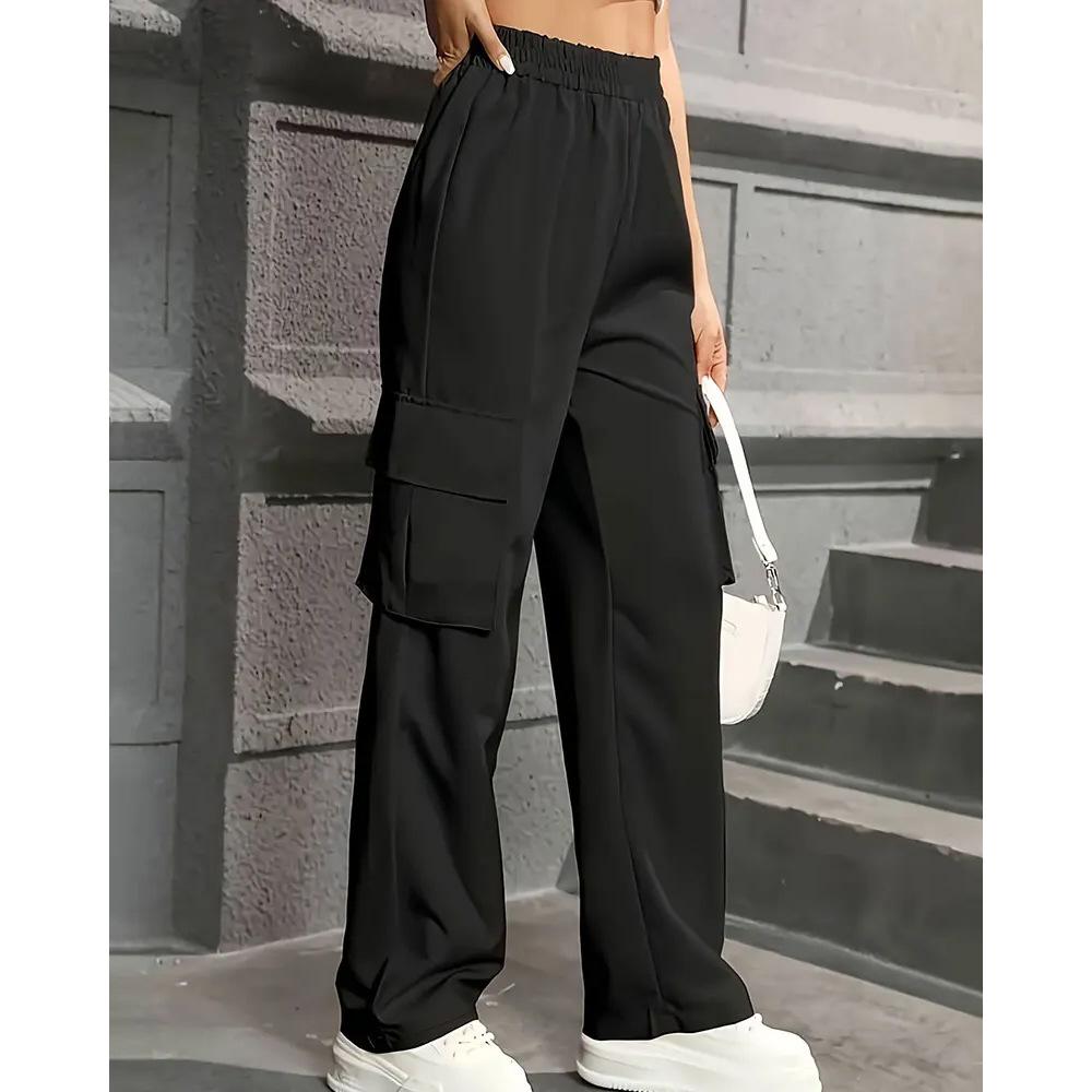 

Popular New Versatile, Good-looking and Drape Casual Pants, Loose Wide-leg Long Pants In Spring and Autumn M чёрный