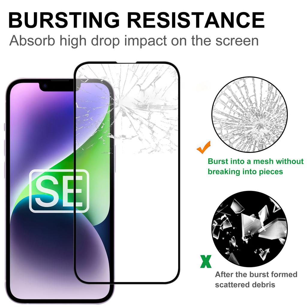 Für iPhone 16e AGC Glas Displayschutzfolie Vollflächig Klebend Schwarzer Rand Bildschirmfolie