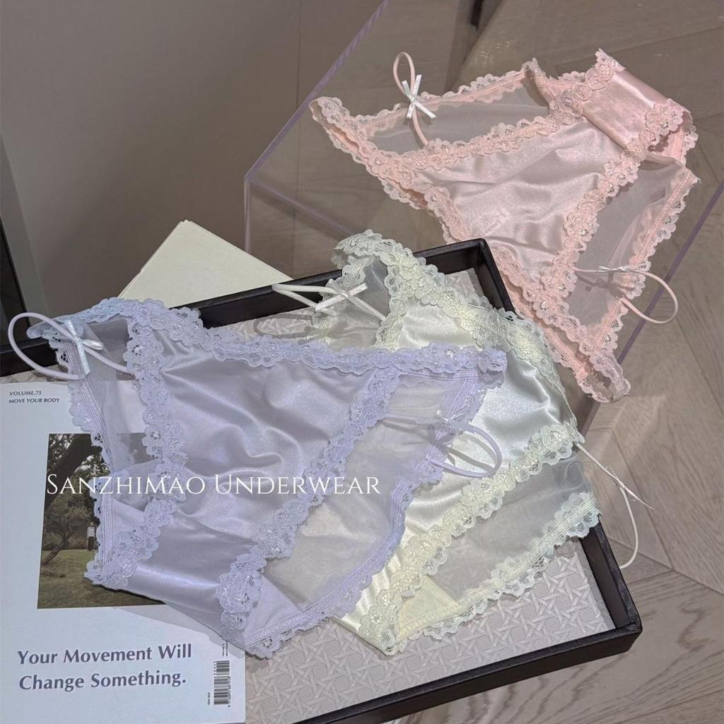 Romantic Cherry Blossom Satin Thongs - High Slit, Lightweight & Breathable
