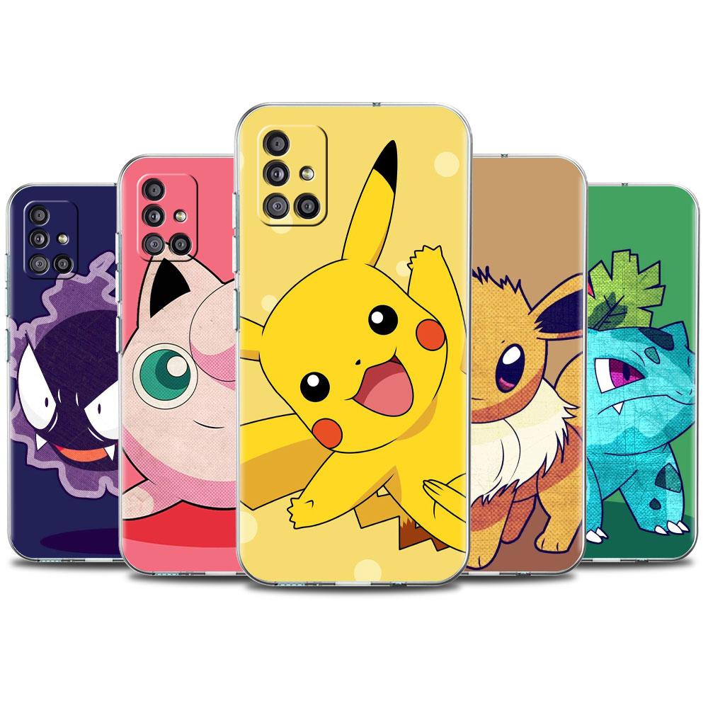

Прозрачный чехол для Samsung Galaxy A52 A12 A51 A32 A21s A71 A32 A22 50 A70 A31 A72 5G, чехол для телефона в стиле ретро, ​​аниме Pokemon