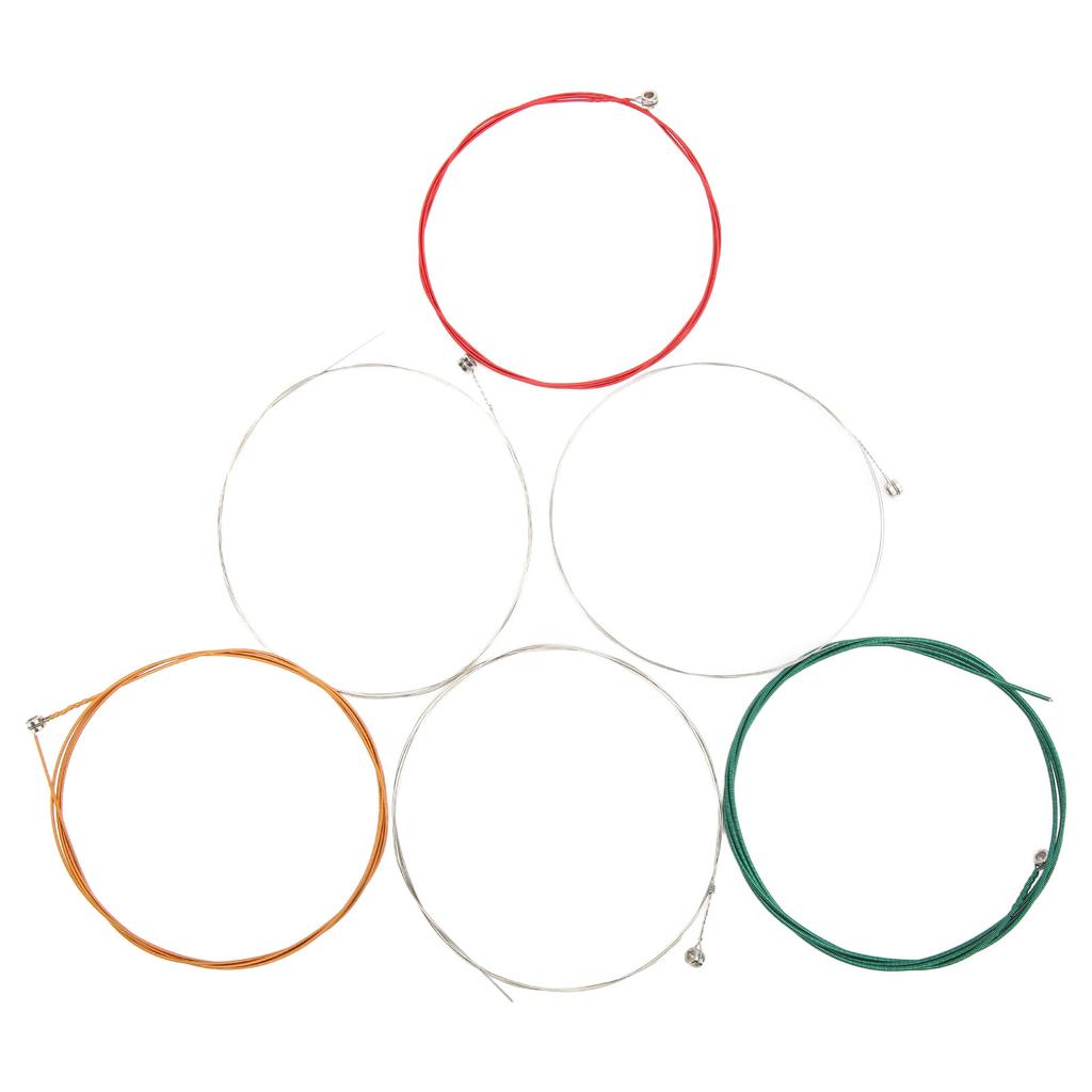 6Pcs Electric Guitar Strings Plated Steel Consistent Touch Full Bright Toning Colorful Strings