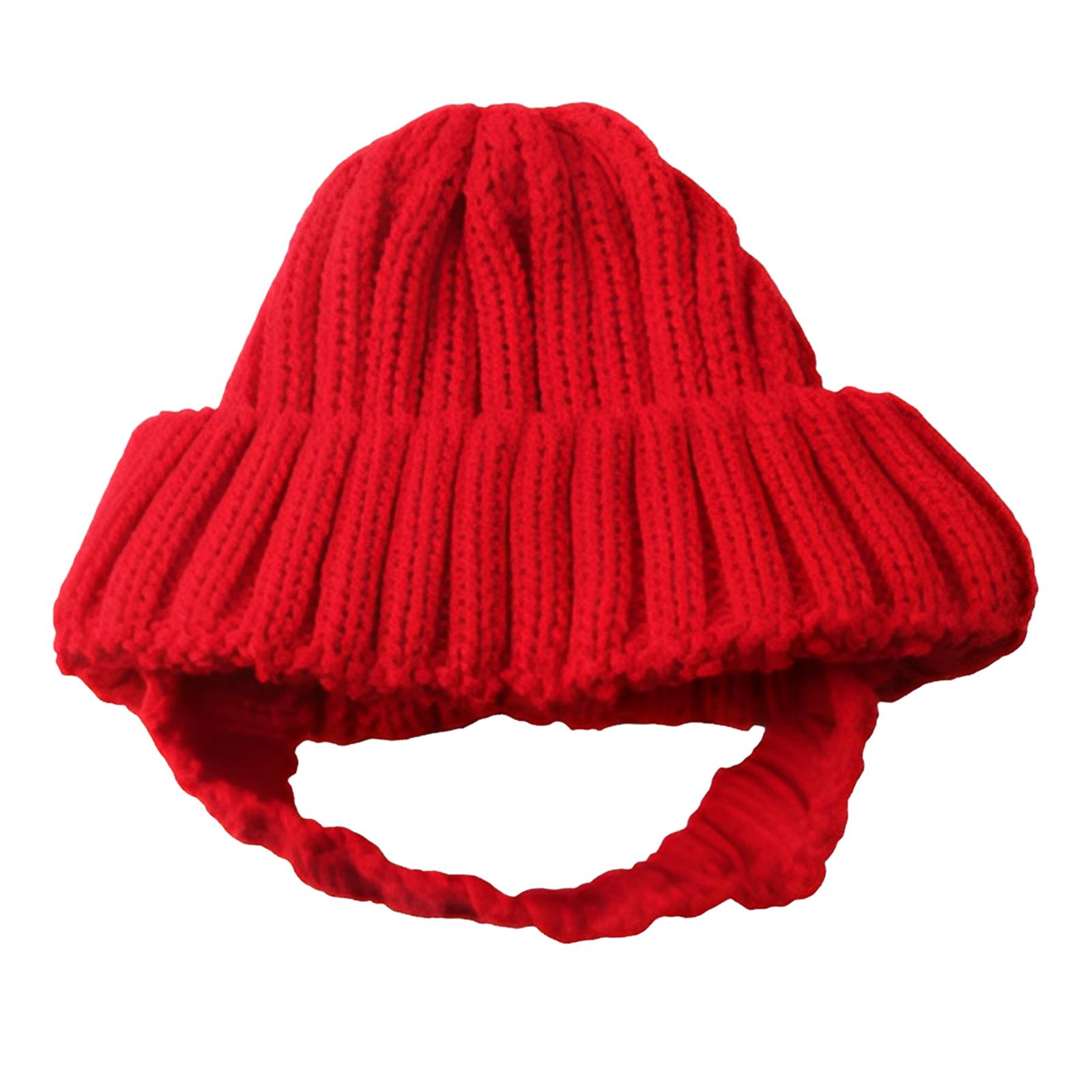

Мягкая вязаная шапка-бини для собаки с отверстиями для ушей, вязаная шапка для питомца, однотонная, зимняя, теплая, шапка для собаки, шапка-бини для щенка, для помещений и улицы S красный