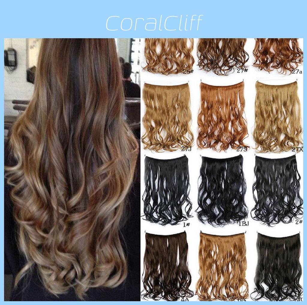 Luxurious Women Hair Extensions Long Wavy Synthetic Hairpiece 45cm For Effortless Elegance