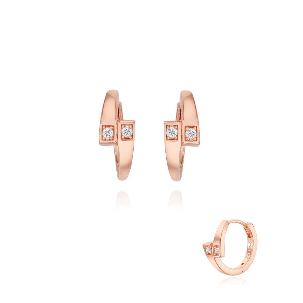 

[Stonehenge] Silver One-Touch Cubic Earrings Sc24B23E