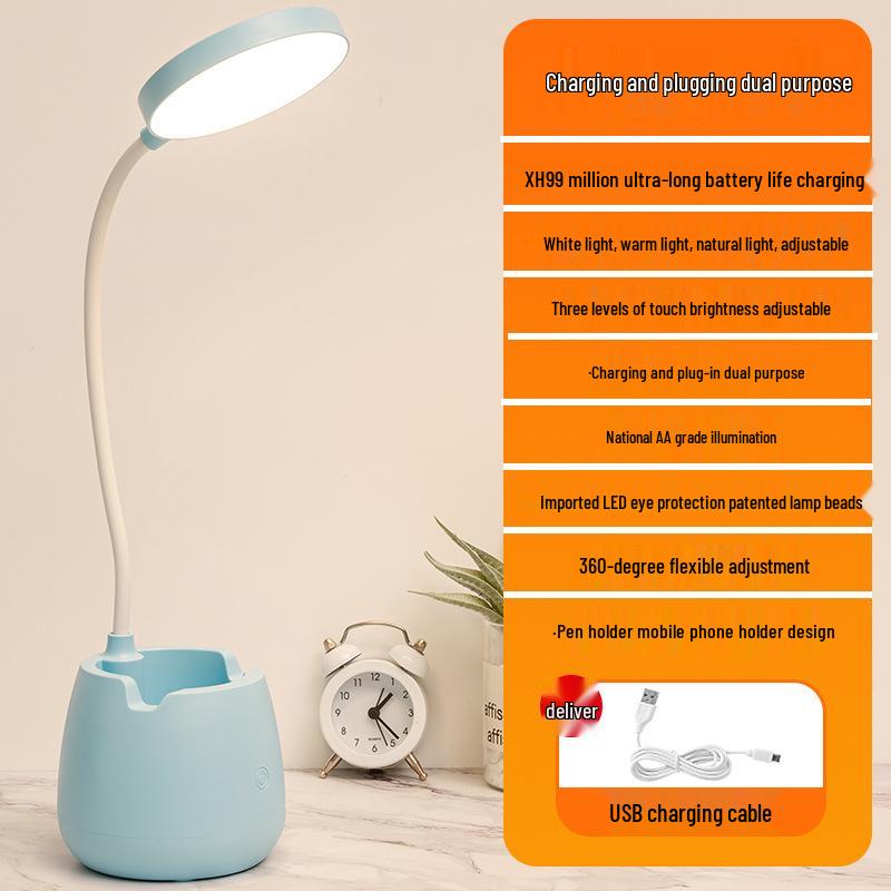 LED Rechargeable Desk Lamp - Eye Protection for Students and Children, Ideal for Bedrooms or Dorms