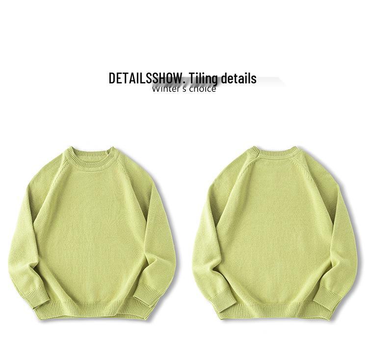 2025 Autumn Men's American Retro Multi-color Raglan Sleeve Round Neck Sweater - Loose Casual Fit