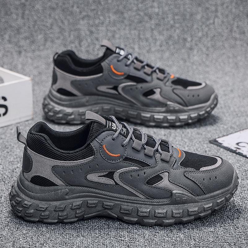 Shoes spring mesh breathable wear-resistant casual shoes non-slip running sports shoes trendy tire sole men's shoes
