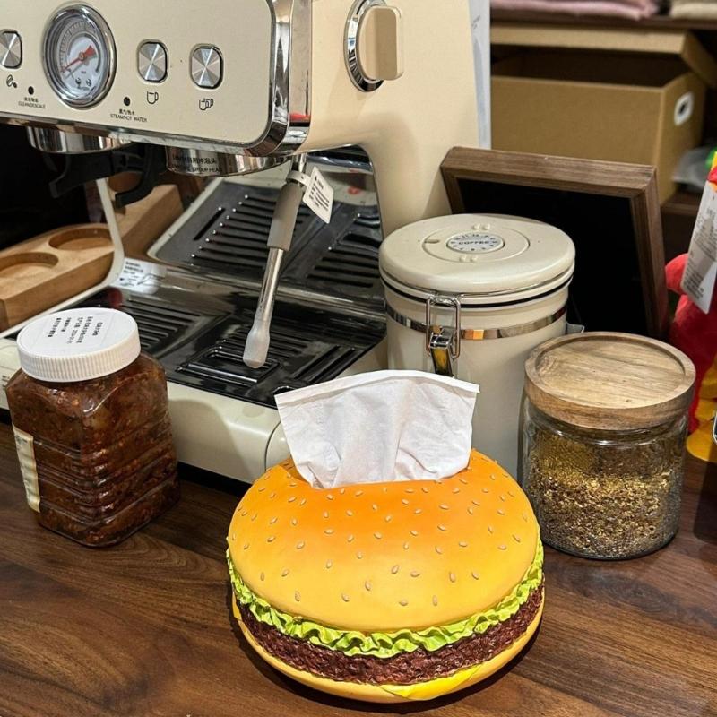 Retro Hamburger Tissue Box Kitchen Decoration Plastic Storage Container for Living Room