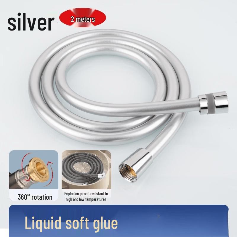 LANGZHIWEN Silver Copper Universal Core PVC Shower Hose