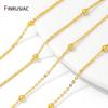 14/18K Gold Plated Brass Beads Chains,Women Necklace Bracelet Cable Link Ball Chain for DIY Jewelry Making Accessories Supplies