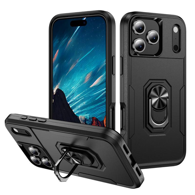 Suitable for IPhone17 Pro Max Mobile Phone Case Apple 16 15 Magnetic Suction Bracket, Anti-drop and Color Contrast Protective Case, All-inclusive.