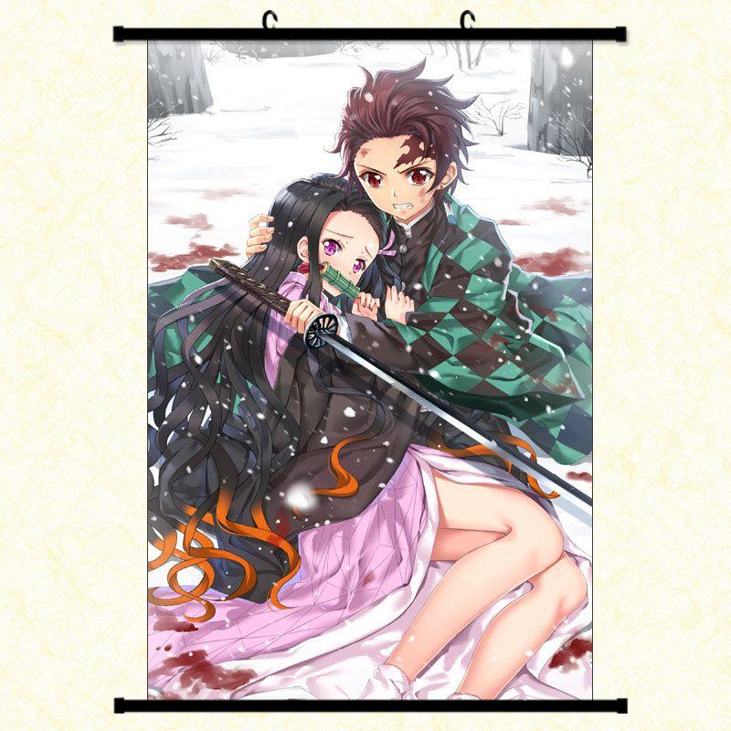 Autentisk Kimetsu No Yaiba Demon Slayer Tecknade Karaktärer Väggaffisch För Hem Och Rumsdekor