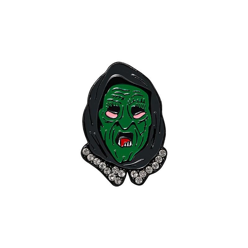 Popular Series Brooch Pumpkin Skull Ghost Alloy Oil Drip Metal Cartoon Punk Horror Badge