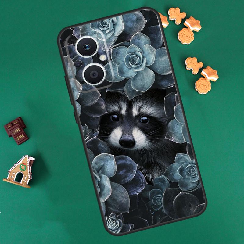 Cute Raccoon Case For OPPO Reno 13 12 11 14 F 10 Pro 8T 8 7 Lite Cover For OPPO Find X8 X6 X5 X9 Pro Coque