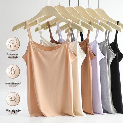 Women's Spring-Summer Modal Camisole: Breathable, Slimming, Seamless, Solid Color Base Layer