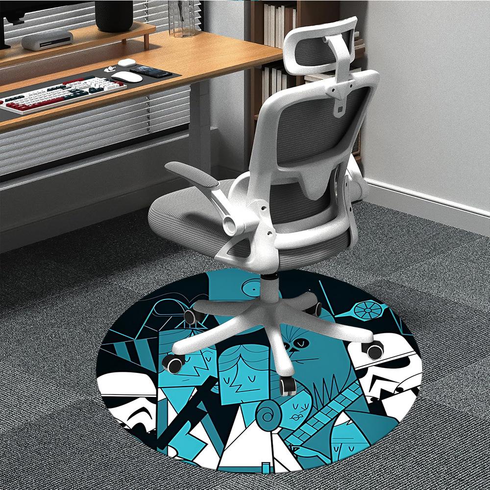 

1pc Alien Illustration Office Round Area Rug, Under Office Chairs Bedroom Living Room Home Decor, Room Deco, Available in Various Sizes 80cm