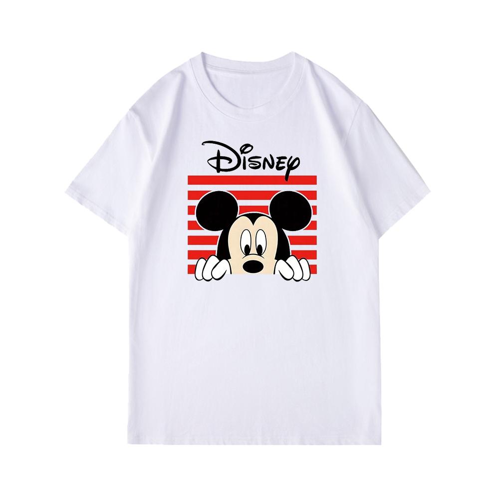 Disney Mickey Mouse Cartoon Print Short Sleeve Casual T-Shirt For Men Summer Fashion Hip Hop Streetwear Unisex Couples Clothing
