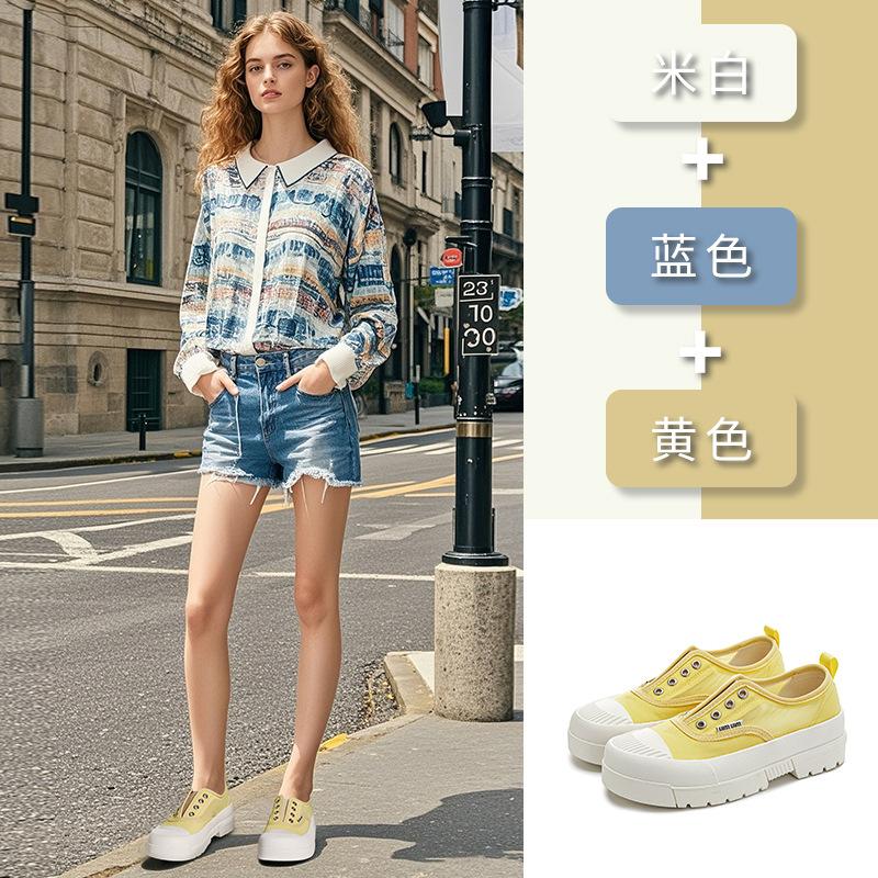 2025 summer new fisherman shoes women's versatile casual single shoes women's platform mesh white shoes women's breathable women's shoes tide
