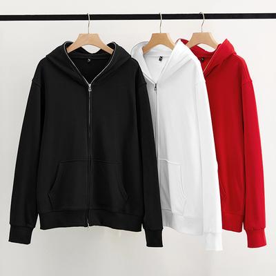 Φθινοπωρινό και χειμωνιάτικο μοντέρνο, casual, ευέλικτο και άνετο φούτερ ζακέτα με κουκούλα μονόχρωμο για νέους, ανδρικό στυλ ζευγαριού