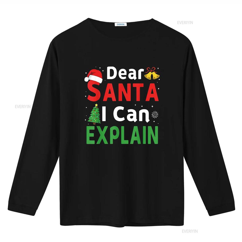Dear Santa I Can Explain Funny Christmas Kids Xmas T Shirt Black vintage Washed Unisex designer clothes Slightly fashion