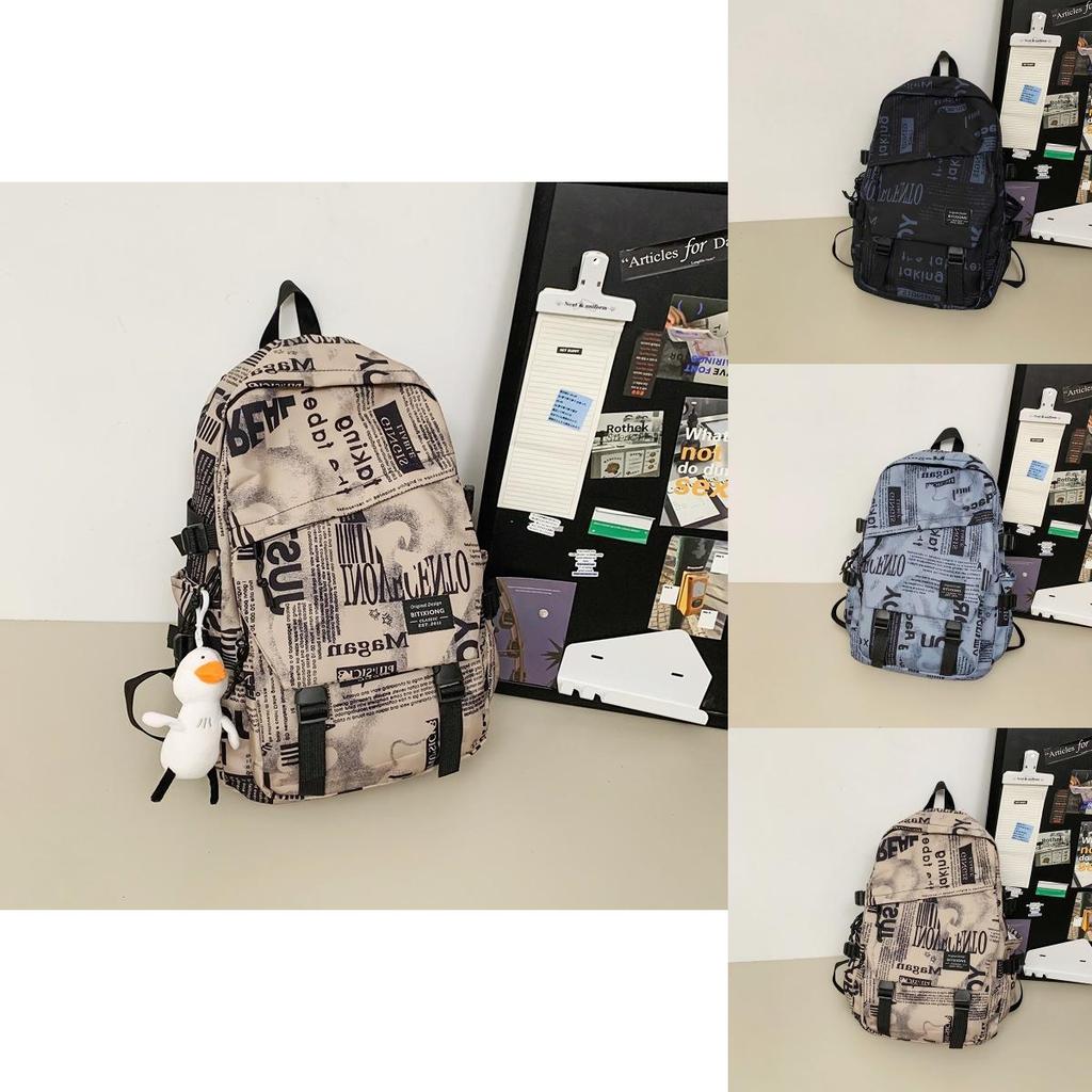 Casual Nylon Student Backpack For Daily Use With Air Cushion Straps For Teen Girls And Boys